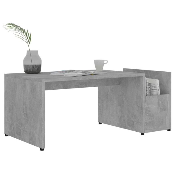 vidaXL Table basse Gris béton 90x45x35 cm bois d’ingénierie