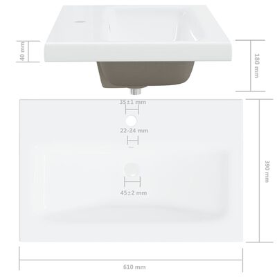 vidaXL Armoire d'évier avec lavabo intégré Gris béton Aggloméré