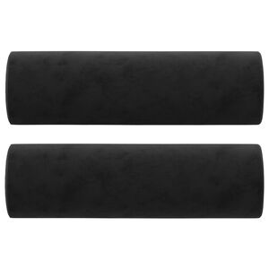 vidaXL Coussins d&eacute;coratifs lot de 2 Noir &Oslash;15x50 cm Velours