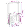 vidaXL Table de bar d'extérieur et toit 112,5x57x195,5 cm bois massif