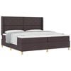 vidaXL Lit &agrave; ressorts avec t&ecirc;te de lit Marron fonc&eacute; 200 x 200 cm tissu