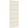 vidaXL Porte coulissante dor&eacute; 76x205 cm verre ESG d&eacute;poli et aluminium