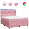 vidaXL Sommier &agrave; lattes de lit avec matelas Rose 180x200 cm Velours