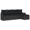 vidaXL Ensemble de canap&eacute; de jardin 5 pc Poly rotin