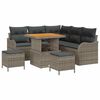 vidaXL Ensemble de canap&eacute; de jardin 8 pc Gris polyrotin