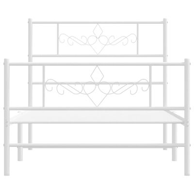 vidaXL Cadre de lit métal sans matelas avec pied de lit blanc 80x200cm