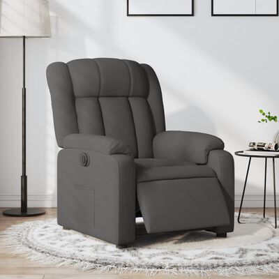 vidaXL Fauteuil inclinable électrique Gris foncé Tissu