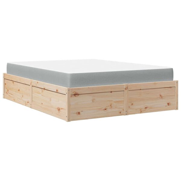 vidaXL Lit avec matelas 120x200 cm bois massif de pin