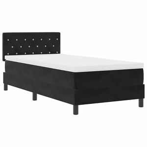 vidaXL Lit &agrave; ressort LED avec matelas Noir 100 x 200 cm Velours
