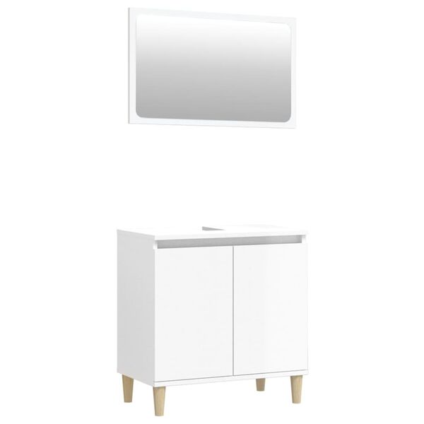 vidaXL Ensemble de meubles de salle de bain 2 pcs blanc brillant