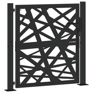 vidaXL Portail de jardin noir 100x100 cm acier conception de lumi&egrave;re