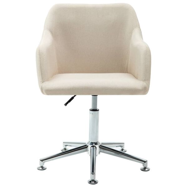 vidaXL Chaise pivotante de bureau Crème Tissu