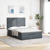 vidaXL Cadre de lit ottoman avec matelas gris fonc&eacute; 140x190 cm velours