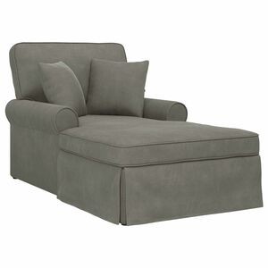 vidaXL Chaise lounge avec jupe 3 pc Gris clair Tissu en velours c&ocirc;tel&eacute;