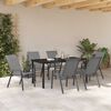 vidaXL Ensemble de salle &agrave; manger pour jardin 7 pcs Gris et Noir