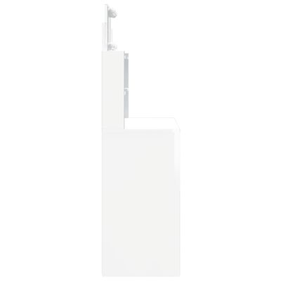 vidaXL Coiffeuse avec lumières LED blanc brillant 96x40x142 cm
