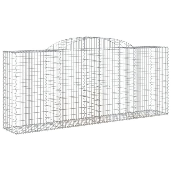 vidaXL Paniers &agrave; gabions arqu&eacute;s 15 pcs 300x50x120/140 cm fer galvanis&eacute;