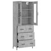 vidaXL Buffet haut Gris b&eacute;ton 69,5x34x180 cm Bois d'ing&eacute;nierie