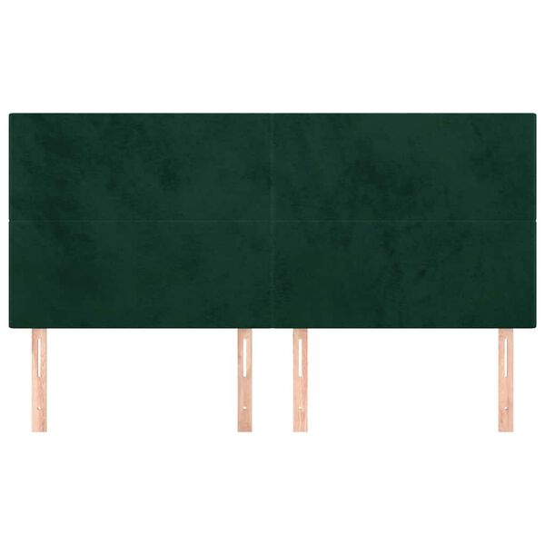 vidaXL T&ecirc;te de lit Vert fonc&eacute; 180x5x118/128 cm Velours
