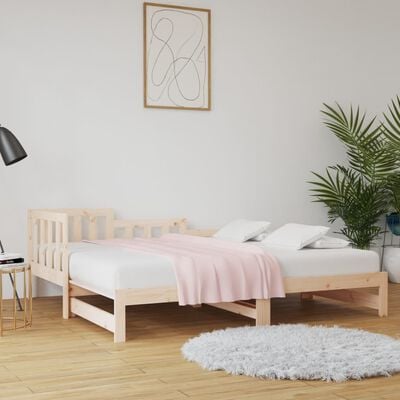 vidaXL Lit coulissant sans matelas 2x(90x200) cm Bois de pin massif