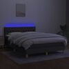 vidaXL Sommier &agrave; lattes de lit et matelas et LED Gris fonc&eacute; 140x200 cm