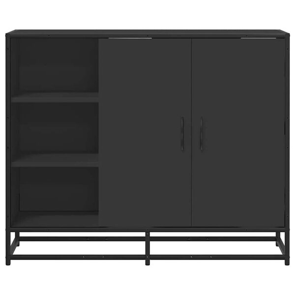 vidaXL Buffet noir 92x35x76 cm bois d&rsquo;ing&eacute;nierie