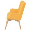 vidaXL Fauteuil avec repose-pied jaune tissu