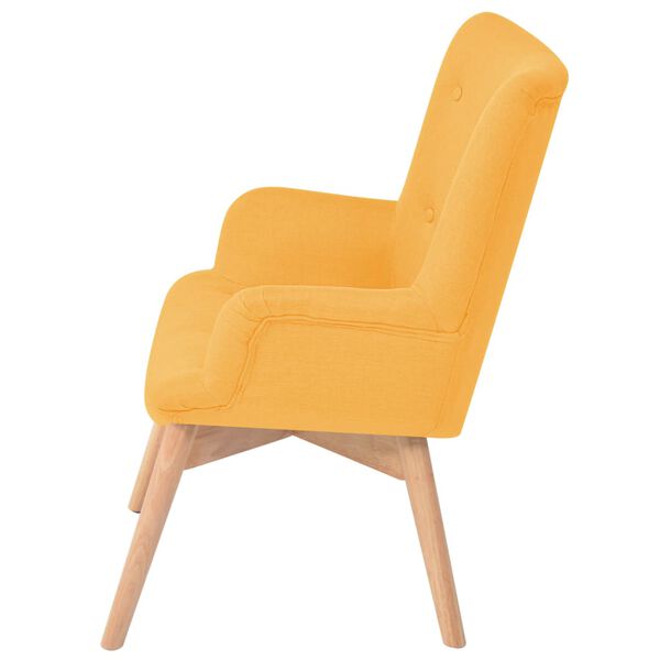 vidaXL Fauteuil avec repose-pied jaune tissu
