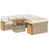vidaXL Salon de jardin avec coussins 9 pcs beige r&eacute;sine tress&eacute;e acacia
