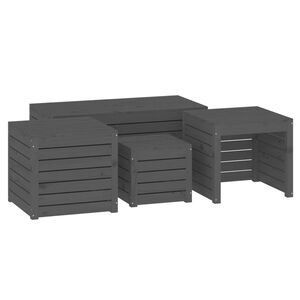 vidaXL Ensemble de bo&icirc;tes de jardin 4 pcs gris bois de pin massif