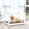 vidaXL Lit pour chien Blanc 81x60x70 cm Bois de pin solide