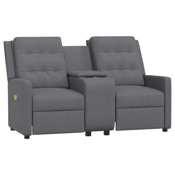 vidaXL Fauteuil de massage inclinable porte-gobelet 2places gris clair