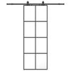 vidaXL Porte coulissante kit de quincaillerie noir 76x205 cm verre ESG