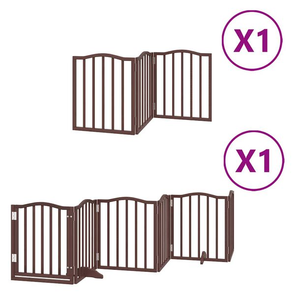 vidaXL Barrière pour chien porte pliable 9 panneaux bois de peuplier