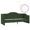vidaXL Lit avec matelas et &eacute;clairage USB Vert fonc&eacute; Tissu 90x200 cm