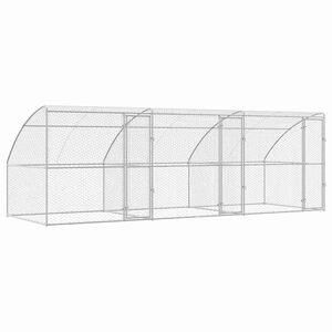 vidaXL Kennel pour Chiens 3 pc Argent&eacute; 6 x 2 x 2 m Acier galvanis&eacute;