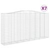 vidaXL Paniers &agrave; gabions arqu&eacute;s 7 pcs 400x50x200/220 cm Fer galvanis&eacute;