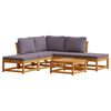 vidaXL Salon de jardin 6 pcs avec coussins bois d'acacia solide