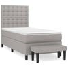 vidaXL Sommier &agrave; lattes de lit avec matelas Gris clair 80x200 cm Tissu