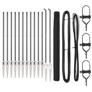 vidaXL Cl&ocirc;ture en fil soud&eacute; avec pointes 25 x 1,6 m (l x h)