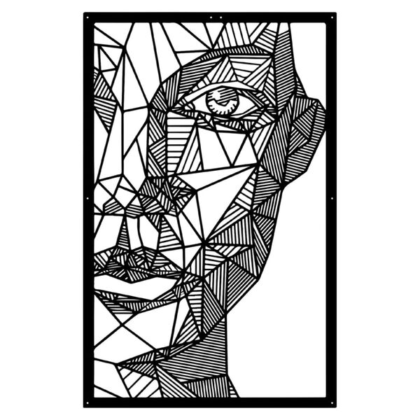 Homemania D&eacute;coration murale Silhouette 65x100 cm M&eacute;tal Noir