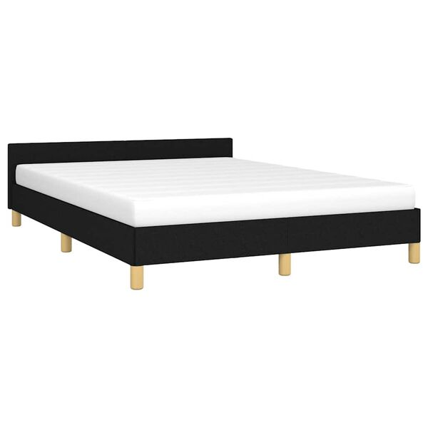vidaXL Cadre de lit sans matelas noir 140x190 cm tissu