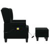 vidaXL Fauteuil de massage avec repose-pied Noir Tissu