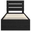 vidaXL Cadre de lit Noir 75 x 190 cm Bois de pin massif