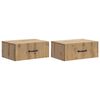 vidaXL Cabinet de chevet mural 2 pcs Ch&ecirc;ne artisanal 49 x 34,5 x 20 cm