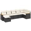 vidaXL Salon de jardin 7 pcs avec coussins noir r&eacute;sine tress&eacute;e