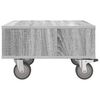 vidaXL Table d'appoint avec roues Gris Sonoma 50 x 50 x 30 cm