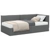 vidaXL Cadre de lit d'angle avec matelas 2 pi&egrave;ces Gris Velours