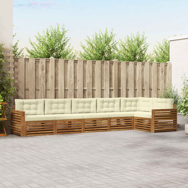 vidaXL Ensemble de canap&eacute;s d'ext&eacute;rieur 6 pcs Naturel et Cr&egrave;me