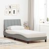 vidaXL Lit avec matelas Hanko gris clair 90x200 cm tissu